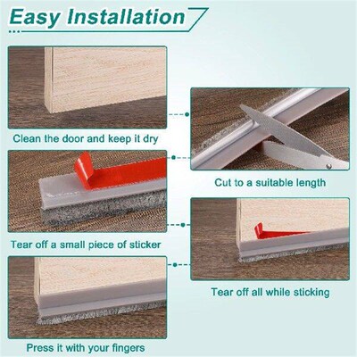 1pcs 1M Door Sweep Door Seal Draft Stopper with Brush Door