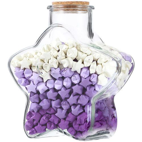 Wishing Bottle Decor Storage Jars Star Paper Strips Romantic