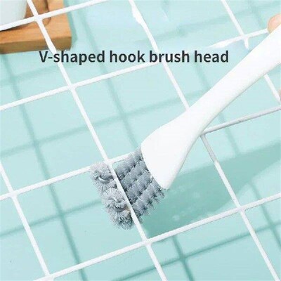 2 in 1 BBQ Grill Barbecue Cleaning Brush V-shaped Hooked