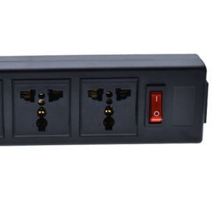 品字插头机柜PDU用黑色带开关指示灯万用转换排插座一转四可带线