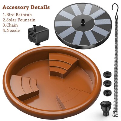 12 Inch Bird feeder Hanging Bird Bath with fountain Outdoor