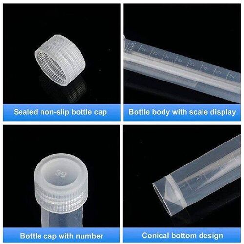 100Pcs Vial Seal Cap Container 10Ml Lab Plastic Freeze Test