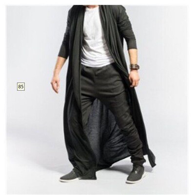Thin Mens Mature Long Slim Long Windbreaker Casual Fashion