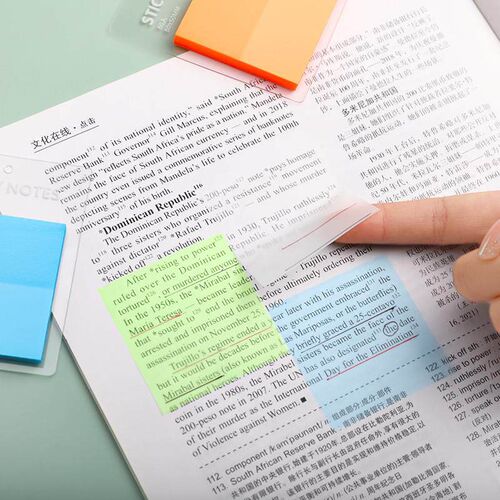 pet memo便签纸transparent sticky notes彩色半透明ins 便利贴纸