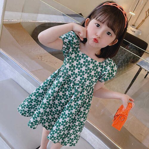 Childrens floral dress summer style girls rural style skirt