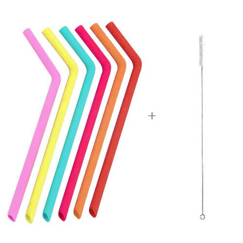 Reusable Silicone Straw Long Flexible Silicone Drinking Stra