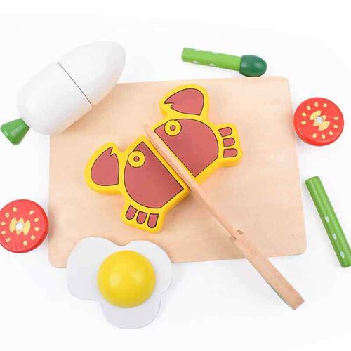 1PCS Wood Toy Magnetic Cutting Fruit Vegetables Food Pretend