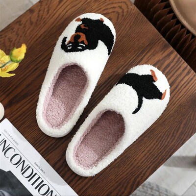 Pet Pattern Dachshund Embroidery stuffed Home Thick Sole pla