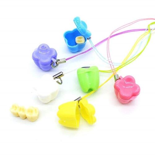50Pcs Baby Tooth Box Tooth Shape Kids Milk Teeth Storage Box