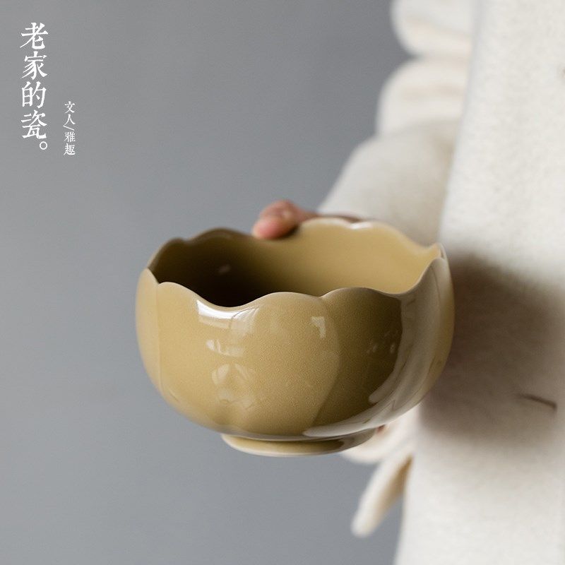 定窑黄葵口建水浮雕纯手工干泡小茶洗水盂茶渣斗水洗功夫茶具配件,餐饮具,茶道/零配,淘宝优惠券,粉丝福利购,淘宝优惠卷