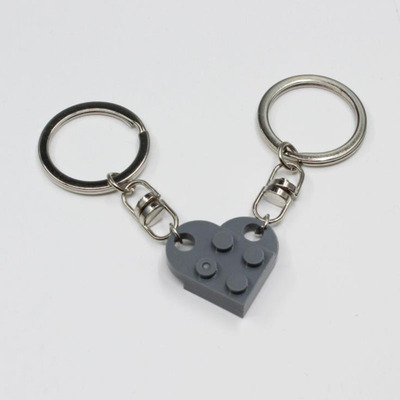 2Pcs Cute Love Heart Brick Keychain for Couples Friendship W