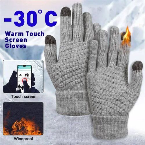 Women Men Warm Winter Touch Screen Gloves Sretch Classical K