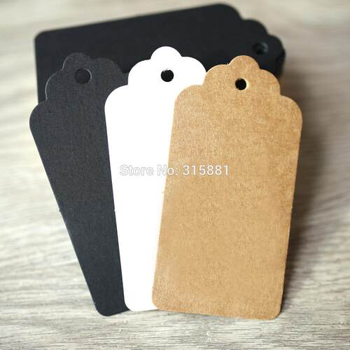 Kraft Gift Tags Scalloped Edge Wedding Party Paper Tag Price