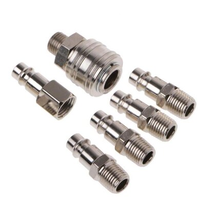 6Pcs Euro Air Line Hose Compressor Fitting Connector Quick R
