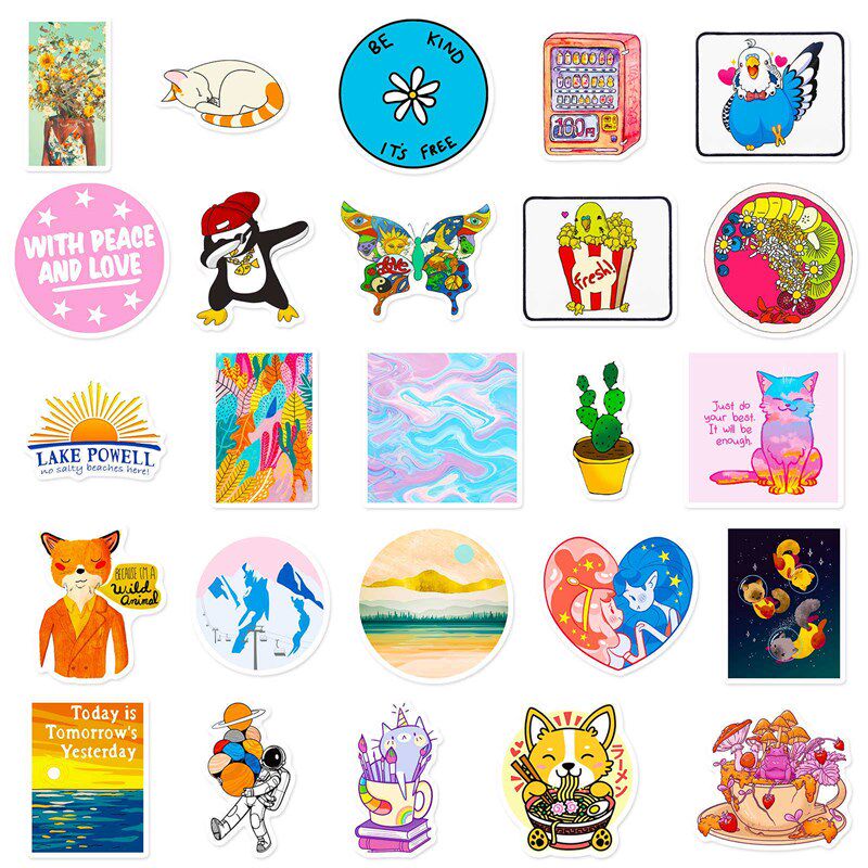 50 little fresh animal stickers 