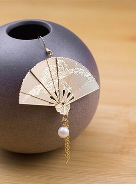 include mail chinese style fan earringJs ancient style super