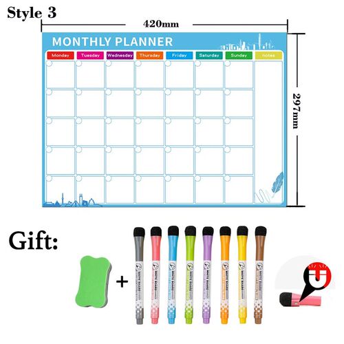 Magnetic Monthly Weekly Planner Table A3 Size 16.53 x11.69