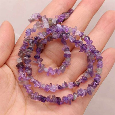 40CM Natural Amethysts Beads Irregural Freeform Chip Gravel
