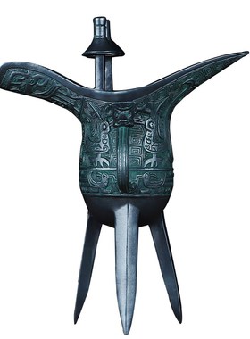 巩福海铜爵杯酒樽摆件工艺品仿古青铜器龙爵杯凤爵杯装饰摆件礼品