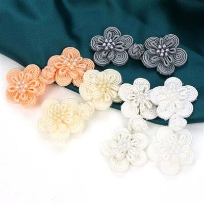 10 Pairs Flower Chinese Handmade Cheongsam Buttons Sewing
