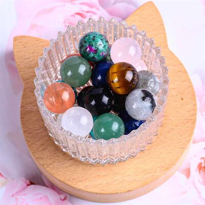 10pcs Natural Stone Sphere Crystal 16MM Round Semi-Precious