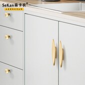 创意纯铜拉手天使衣柜门抽屉橱柜单孔黄铜轻奢羽毛金色喜鹊小把手