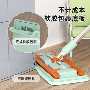 美添乐夹布拖把2024新款家用拖地神器加粗大平板拖旧衣服二次利用