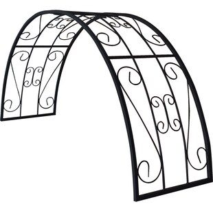 定制欧式铁艺花架拱门爬藤架庭院门垛月季三角梅支架半拱门头支架