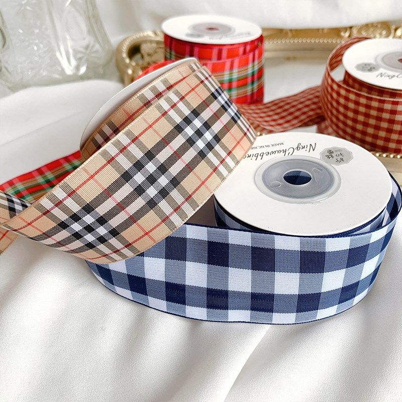 4cm英伦格子带丝带缎带蝴蝶结材料包鲜花礼品包装彩带diy手工装饰,居家布艺,丝带/绸带/布带,淘宝优惠券,粉丝福利购,淘宝优惠卷