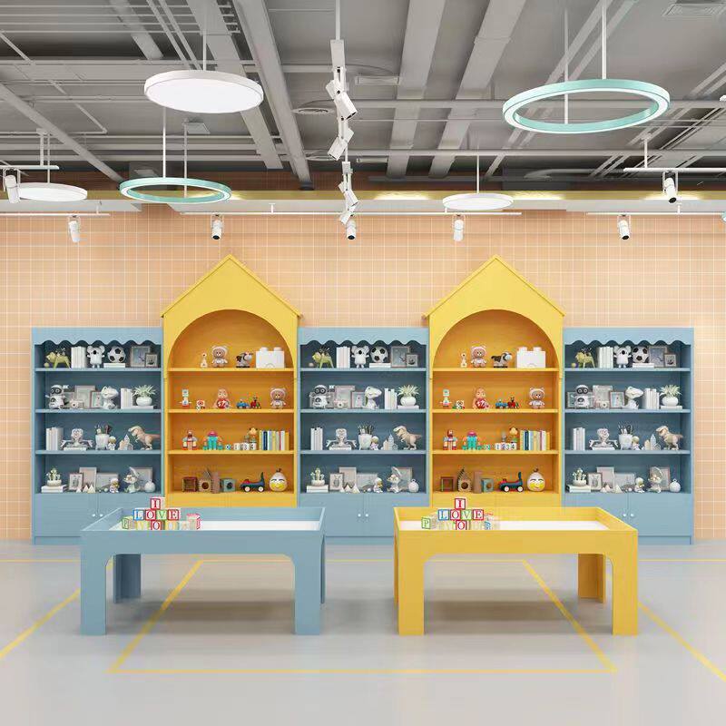 木质狗粮中岛柜台展示柜新款玻璃商场diy儿童手工展示架玩具货架