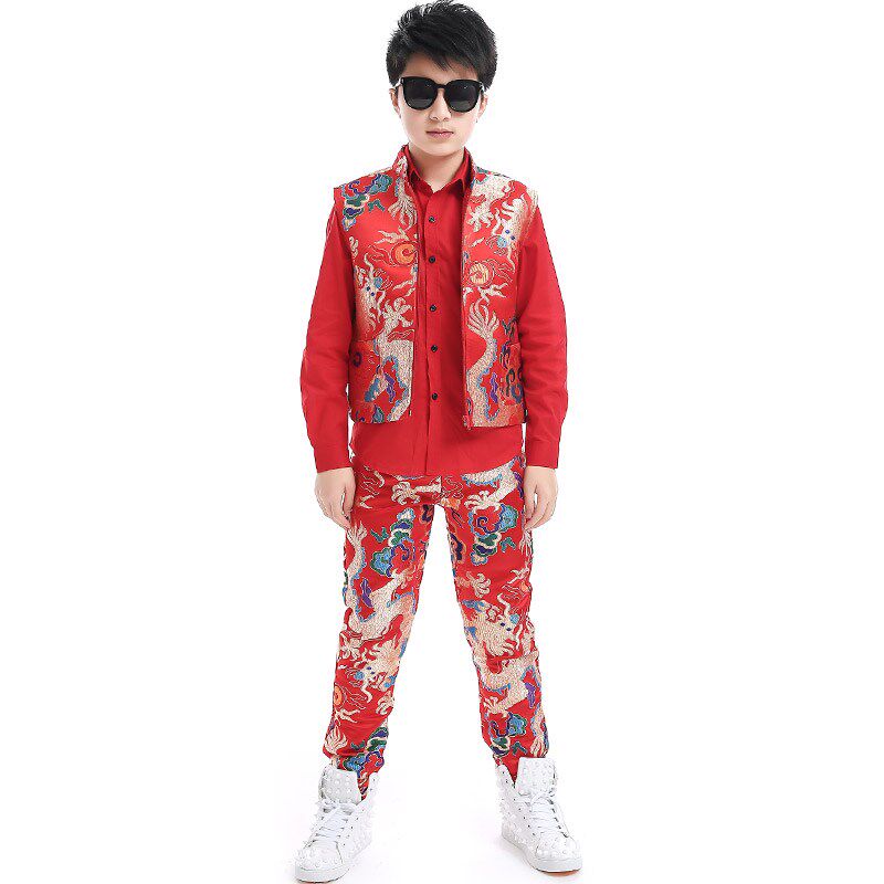 演出服儿童童装表演服 男童 民族服装儿童服装主持人礼服演出服男