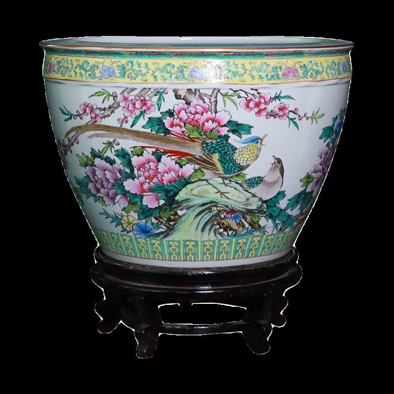 景德镇手绘粉彩陶瓷大鱼缸养金鱼乌龟水浅睡莲荷花盆庭院门海摆件,宠物/宠物食品及用品,底柜/落地缸,淘宝优惠券,粉丝福利购,淘宝优惠卷