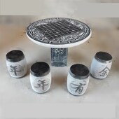 桌椅天然石台茶台阳台公园花园户外茶桌石头桌子室外庭院石桌石凳