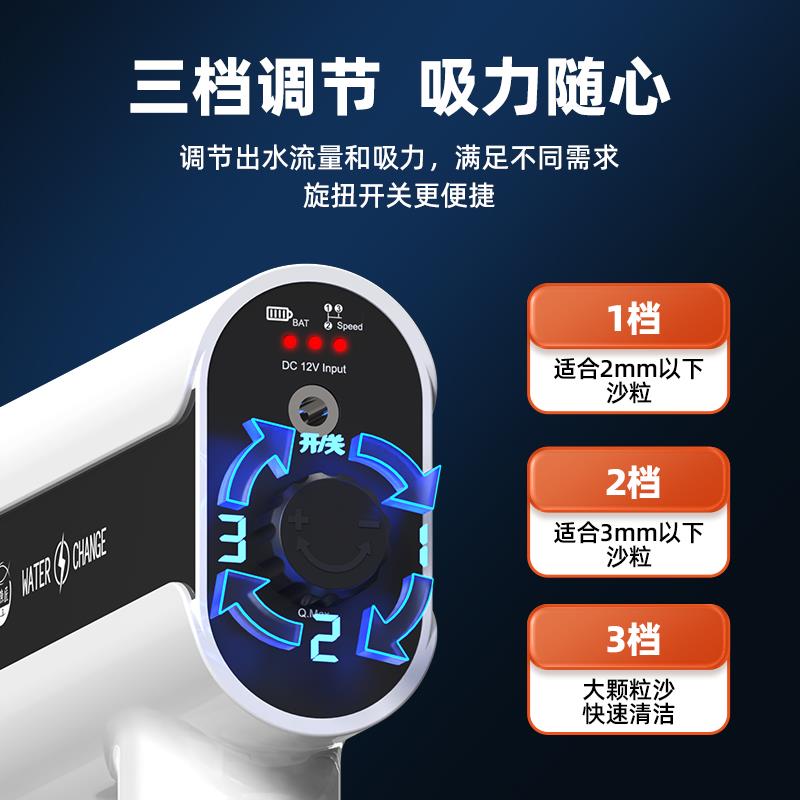 老渔匠鱼缸换水神器吸鱼屎粪便清理充电自动换水抽水泵清洁洗沙器