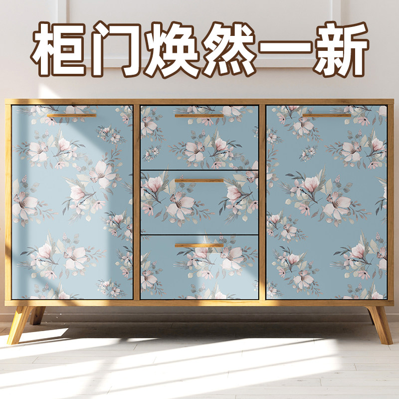 法式复古柜子贴纸民宿墙纸家具翻新橱柜柜门衣柜贴皮改色改造贴膜