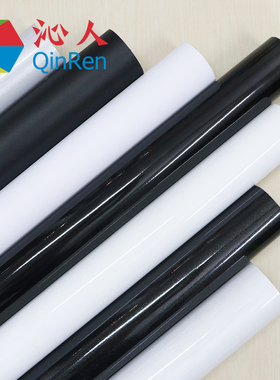 加厚烤漆珠光面橱柜子家具翻新贴纸pvc纯黑白灰色自粘防水墙壁纸