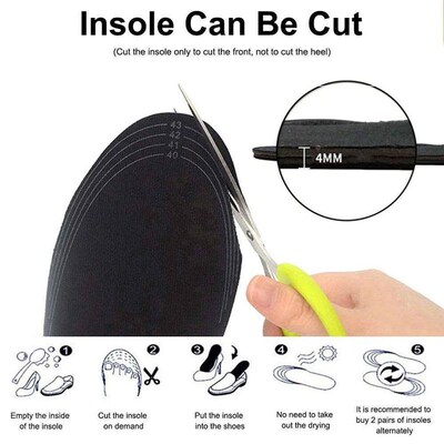 USB Rechargeable Heated Insoles Size 35-46 DIY Customizable