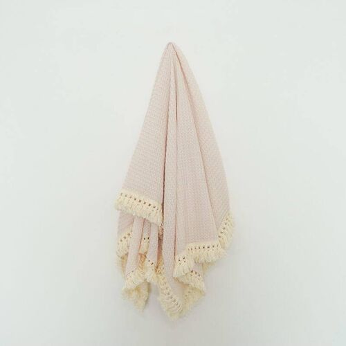 High Quality Cotton Baby Waffle Blanket With Pure Color Tass