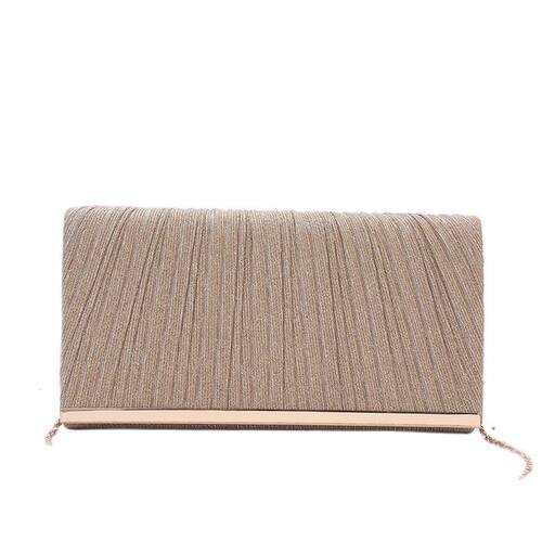 Womens Fashion Pleated Sequin Evening Clutch Bag Wedding Pu