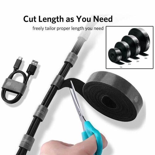 New Velcro Strap Cable Tie Fastening Self Adhesive Roll Wrap