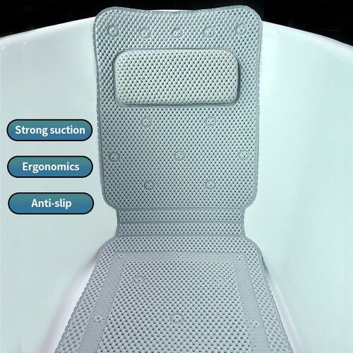 Non-slip Bathtub Cushion Mat with Suction Cup Full Body Rest