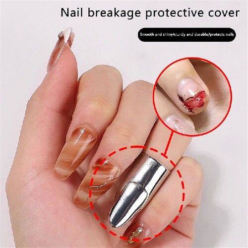 Fashion Gothic Metal Nail Cover Ring For Women Girls Punk