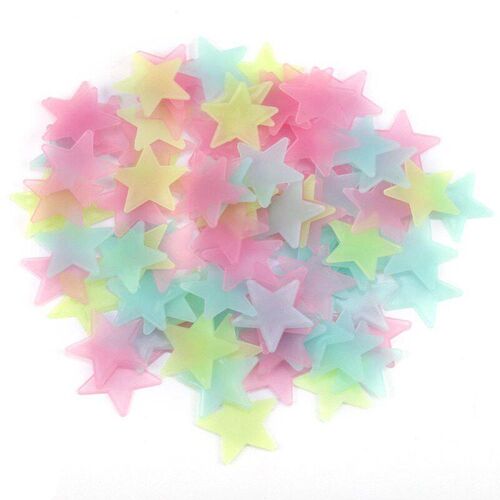 50pcs 3D Stars Glow In The Dark Wall Stickers Luminous Fluor