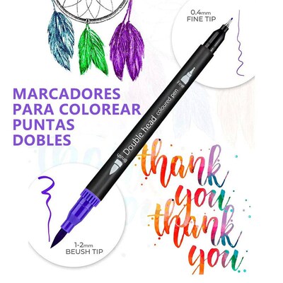 Watercolor Brush Marker Pen 60/120 Colored Dual Tip Art Mark