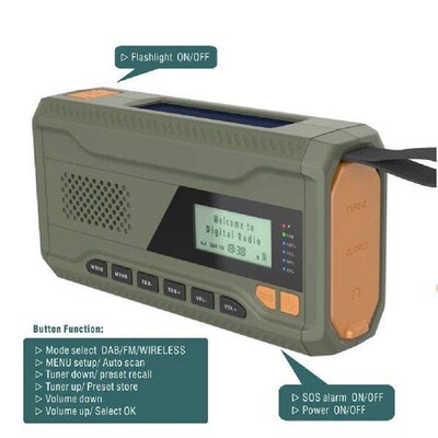4500mAh Portable Emergency Radio Solar Hand Crank Radio