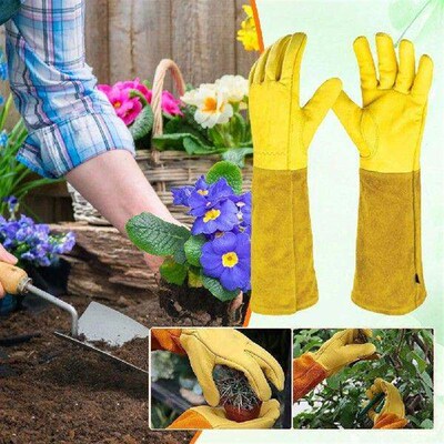 1 Pair Long Thorn Proof Rose Pruning Gloves Labor Gardening