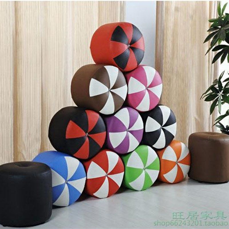 圆柱形座踏墩 袖珍实木坐迷你沙发凳 门客厅皮艺宝宝软包,住宅家具,换鞋凳,淘宝优惠券,粉丝福利购,淘宝优惠卷