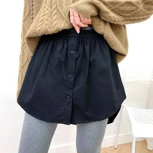 Detachable Underkirt Women Fake Shirt Irregular Skirt Tail B