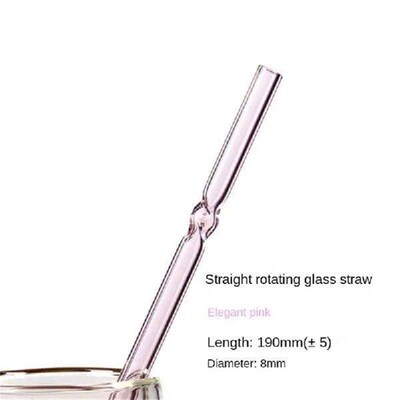 2/4PCS Straw High Borosilicate Curved Fruit Juice Milk Tea
