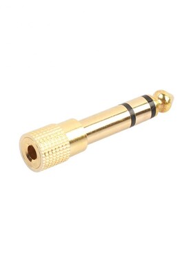 1PCS Jack 6.35mm Male Plug to 3.5mm Female Connector Headph